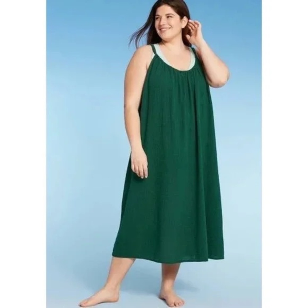 COPY - Tie Back Cover-Up Midi Dress in Green
